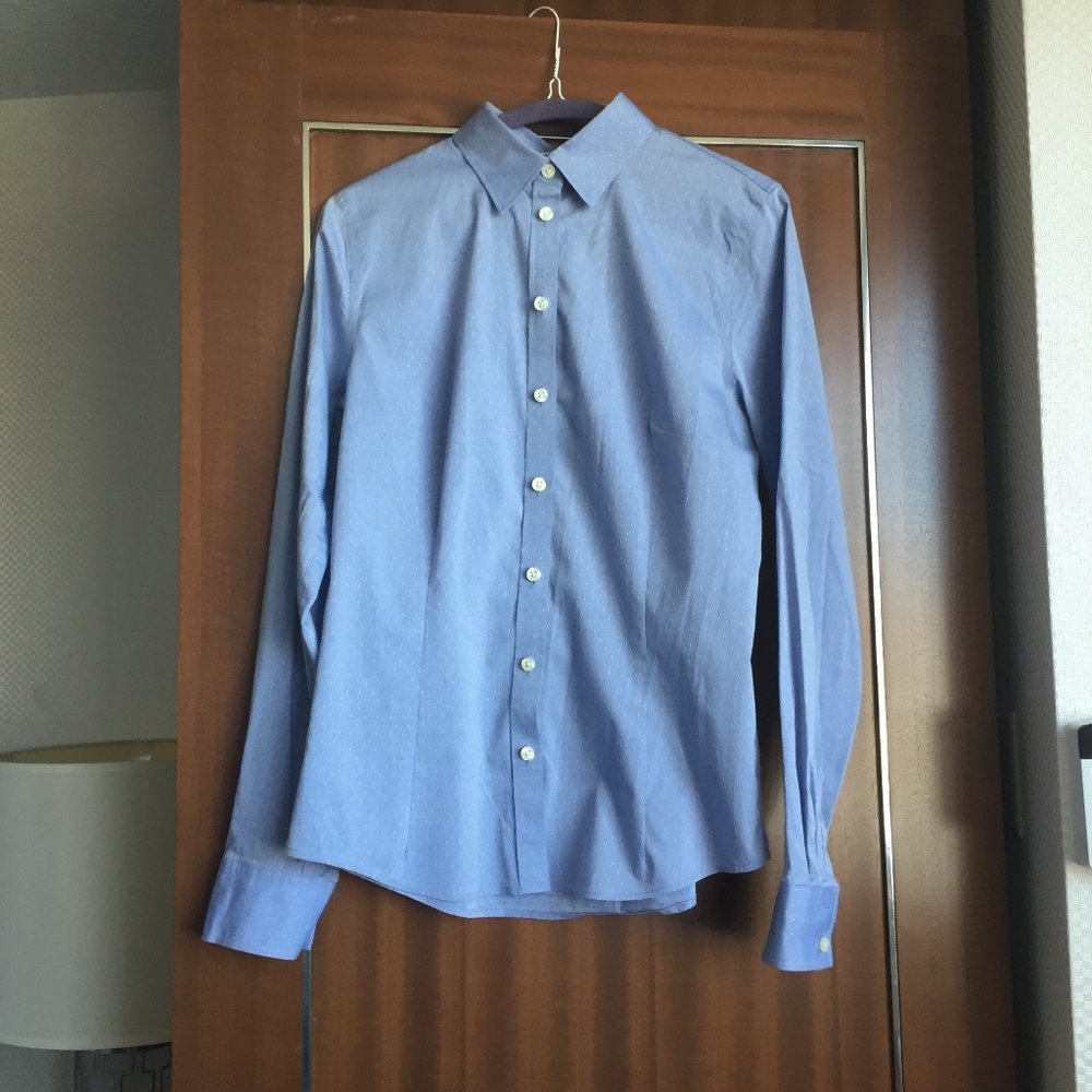 Oxford Tapered Shirt with Dot Pattern